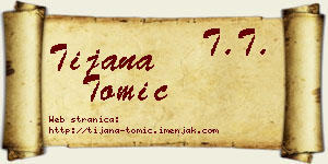 Tijana Tomić vizit kartica